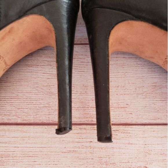 Geren Ford Edie Leather Buckle Strap Side Zipper Platform Stiletto Booties Ankle - Picture 9 of 13